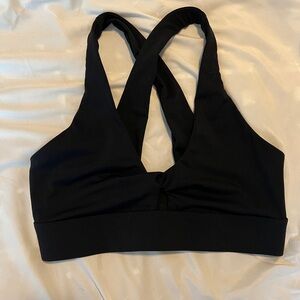 Fabletics Twist Front Sports Bra, Black, S/M